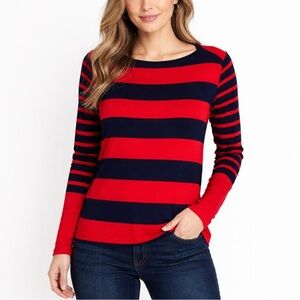 Tommy Hilfiger size L stripped red and blue long sleeved top
